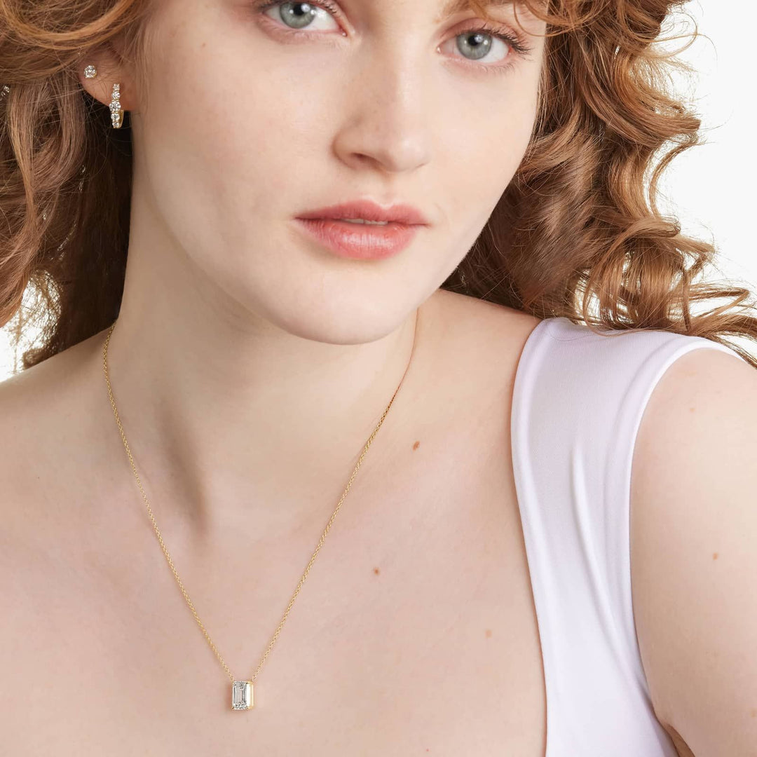 Emerald Cut Lab-Grown Diamond Solitaire Pendant (0.25 to 3.00 CTW - E-F / VVS-VS)