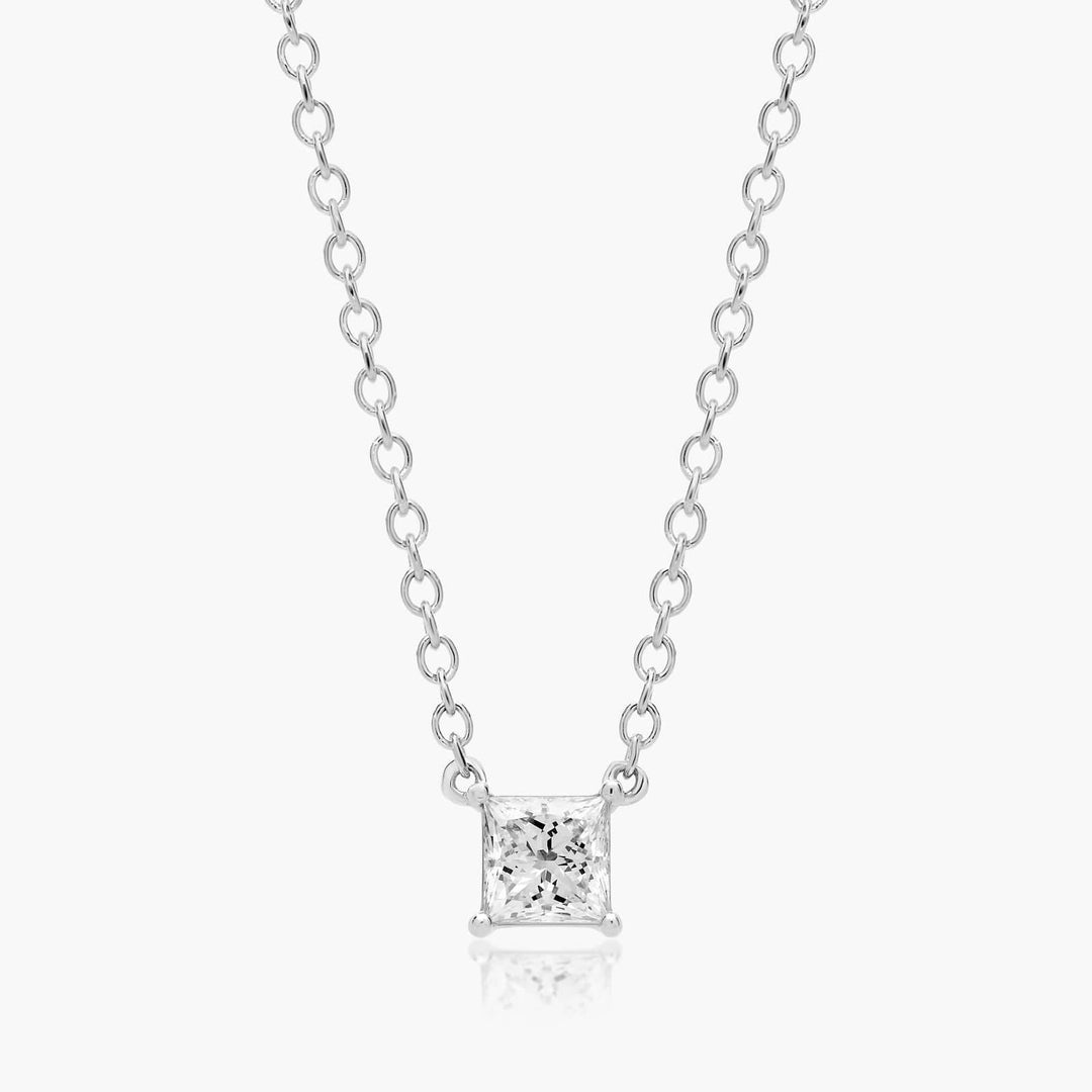 Princess Cut Lab-Grown Diamond Solitaire Pendant (0.25 to 3.00 CTW - E-F / VVS-VS)