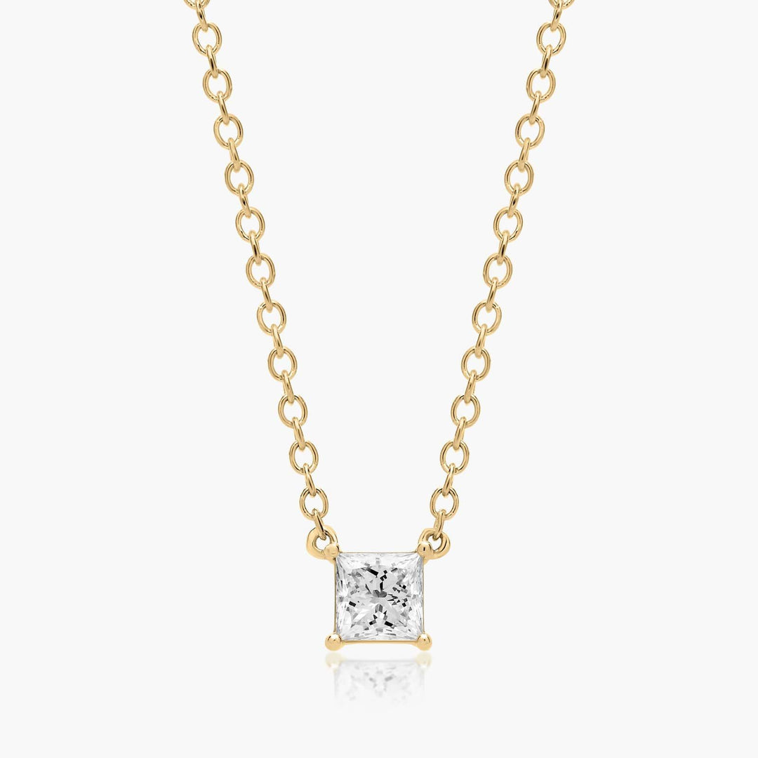 Princess Cut Lab-Grown Diamond Solitaire Pendant (0.25 to 3.00 CTW - E-F / VVS-VS)