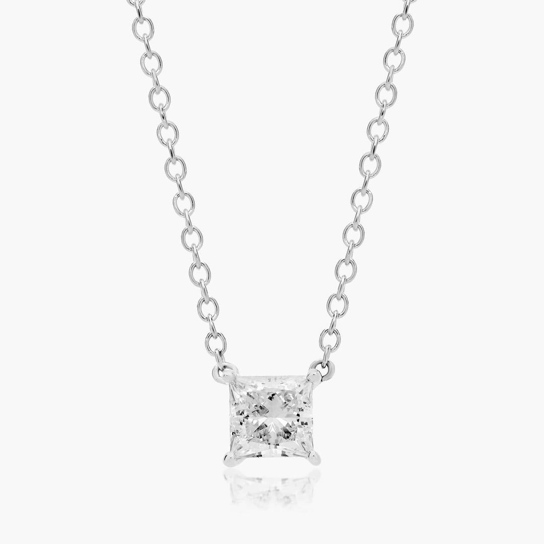 Princess Cut Lab-Grown Diamond Solitaire Pendant (0.25 to 3.00 CTW - E-F / VVS-VS)