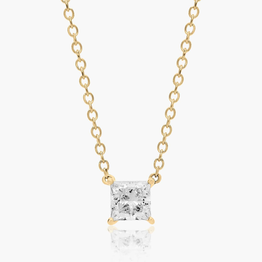 Princess Cut Lab-Grown Diamond Solitaire Pendant (0.25 to 3.00 CTW - E-F / VVS-VS)