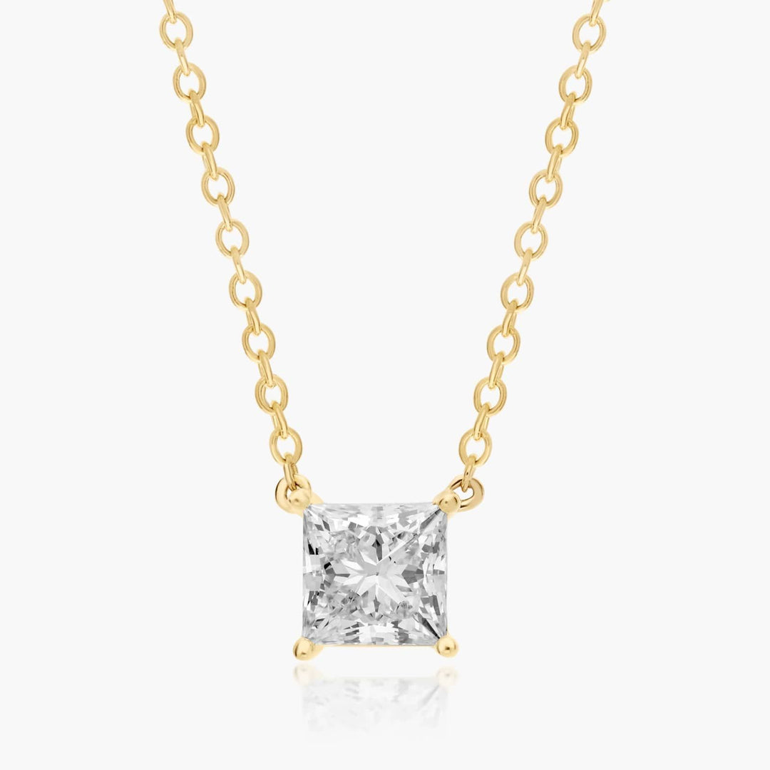 Princess Cut Lab-Grown Diamond Solitaire Pendant (0.25 to 3.00 CTW - E-F / VVS-VS)