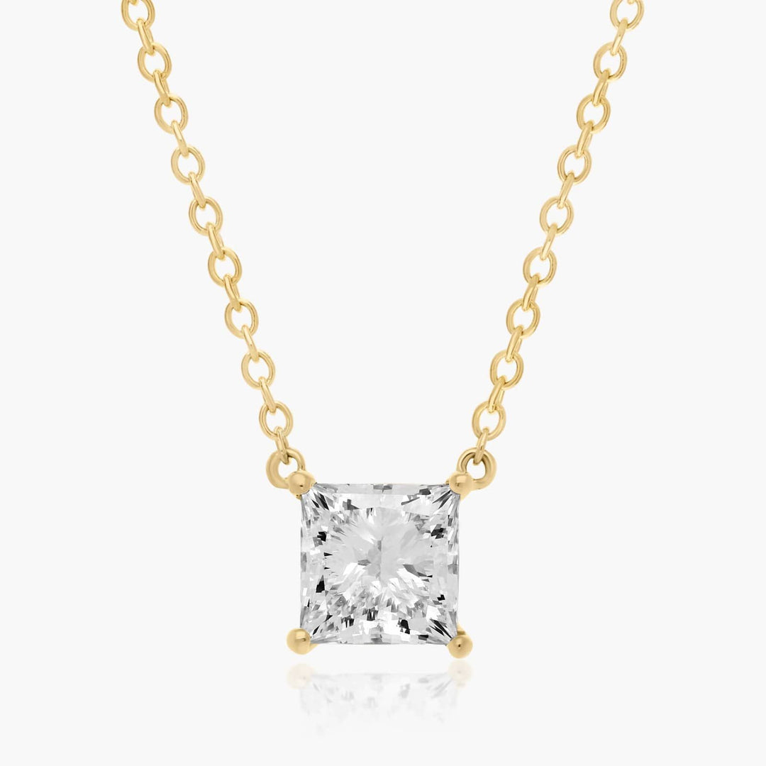 Princess Cut Lab-Grown Diamond Solitaire Pendant (0.25 to 3.00 CTW - E-F / VVS-VS)