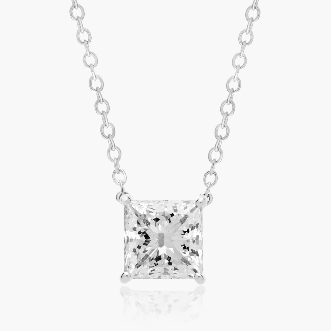 Princess Cut Lab-Grown Diamond Solitaire Pendant (0.25 to 3.00 CTW - E-F / VVS-VS)