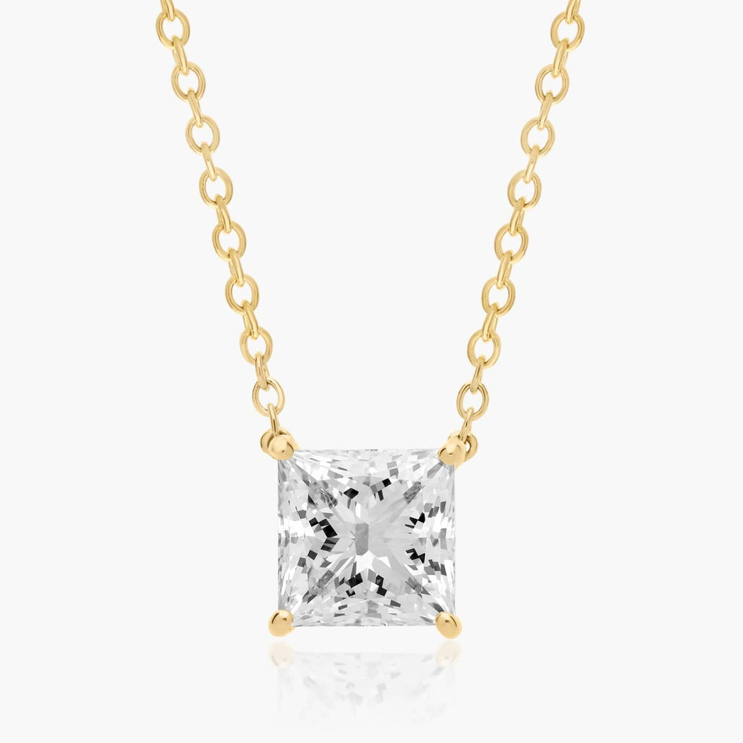 Princess Cut Lab-Grown Diamond Solitaire Pendant (0.25 to 3.00 CTW - E-F / VVS-VS)