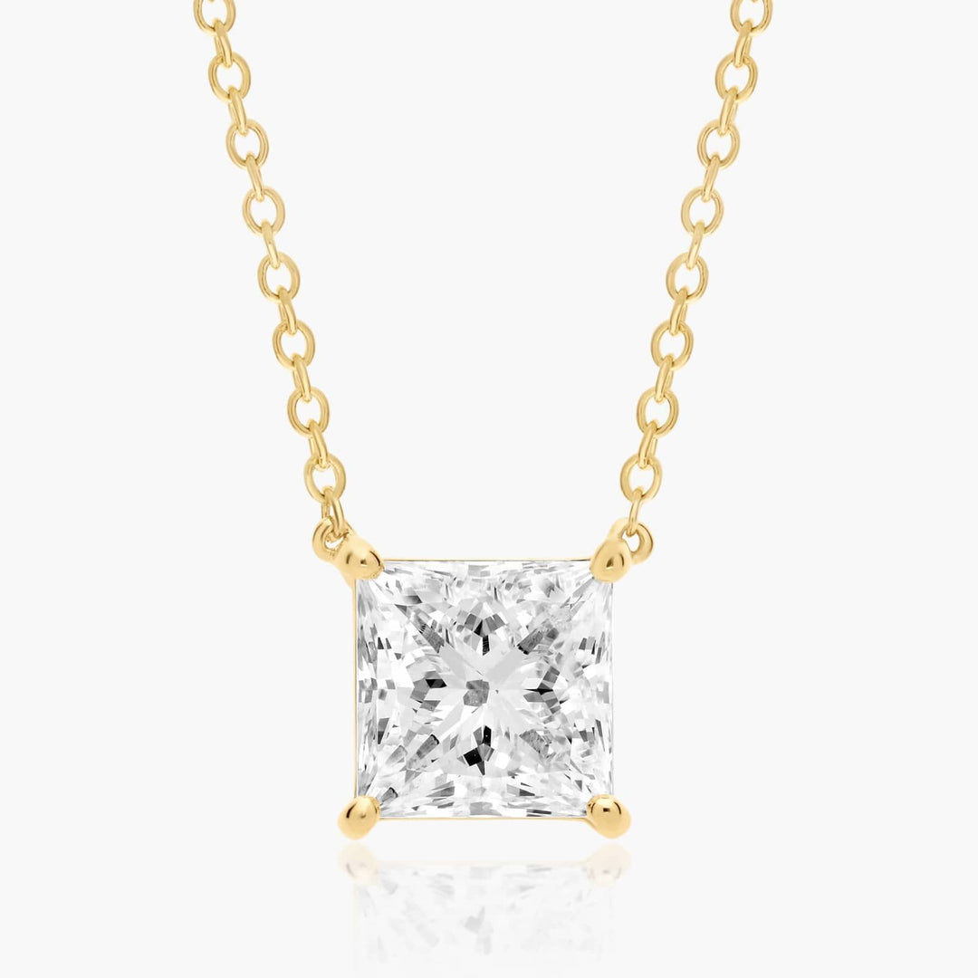 Princess Cut Lab-Grown Diamond Solitaire Pendant (0.25 to 3.00 CTW - E-F / VVS-VS)