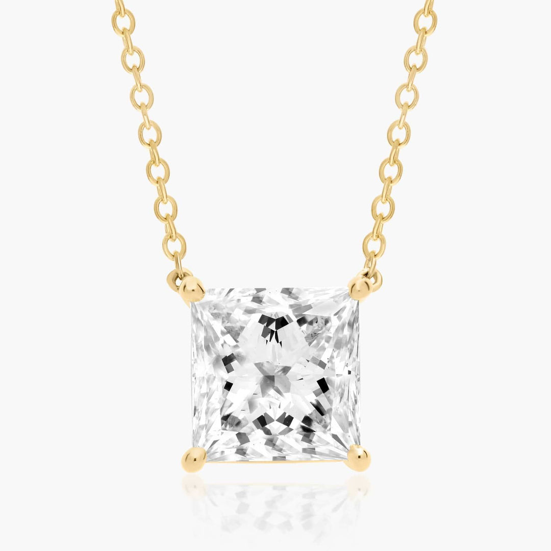 Princess Cut Lab-Grown Diamond Solitaire Pendant (0.25 to 3.00 CTW - E-F / VVS-VS)