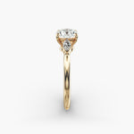 Load image into Gallery viewer, 14K Gold Round With Marquise Shape Three Stone Ring
