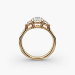 Load image into Gallery viewer, 10K Gold Three Stone Round With Pear Shaped Diamond Engagement Ring
