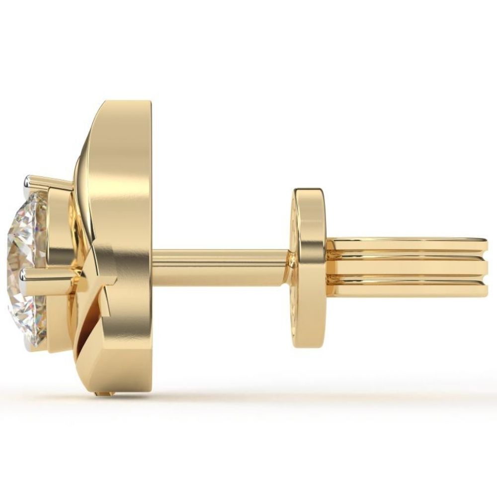 Triangle-Style Round Lab Grown Diamond Earrings 0.94 CTW in 10K 14K 18K White Yellow Rose Gold