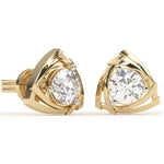 Load image into Gallery viewer, Triangle-Style Round Lab Grown Diamond Earrings 0.94 CTW in 10K 14K 18K White Yellow Rose Gold
