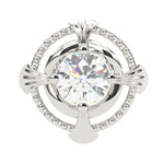 Load image into Gallery viewer, Round Lab Grown Diamond Earrings 0.94 CTW Dot &amp; Leaf Design in 10K 14K 18K White Yellow Rose Gold
