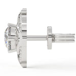 Load image into Gallery viewer, Round Lab Grown Diamond Earrings 0.94 CTW Dot &amp; Leaf Design in 10K 14K 18K White Yellow Rose Gold
