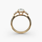 Load image into Gallery viewer, 14K Gold Round With Marquise Shape Three Stone Ring
