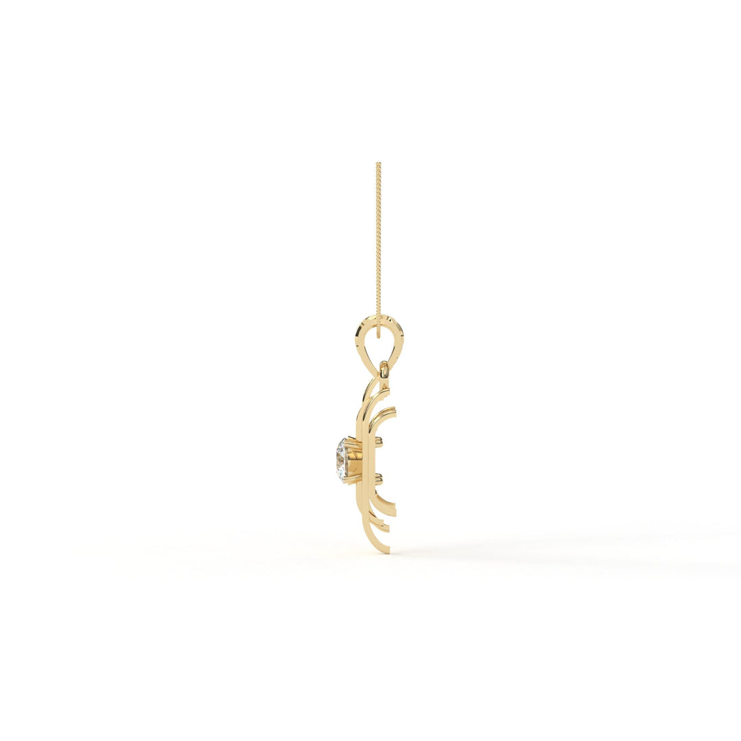0.47 CT Lab-Grown Diamond Unique Pendant Necklace | Solid Gold | Modern Elegant Design
