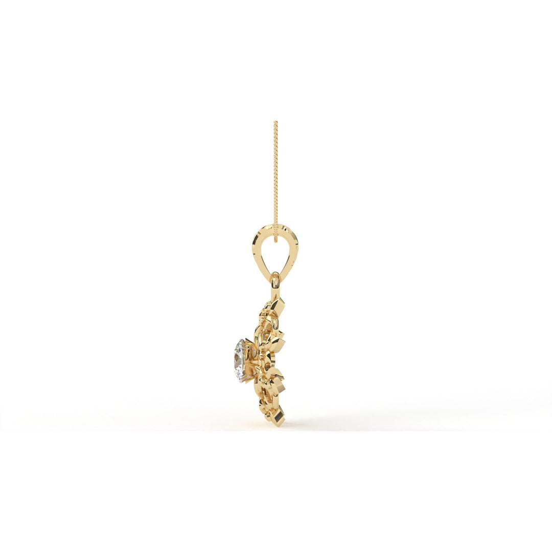 0.47 CT Lab-Grown Diamond Leaf Pendant Necklace | Solid Gold | Elegant Nature-Inspired Design