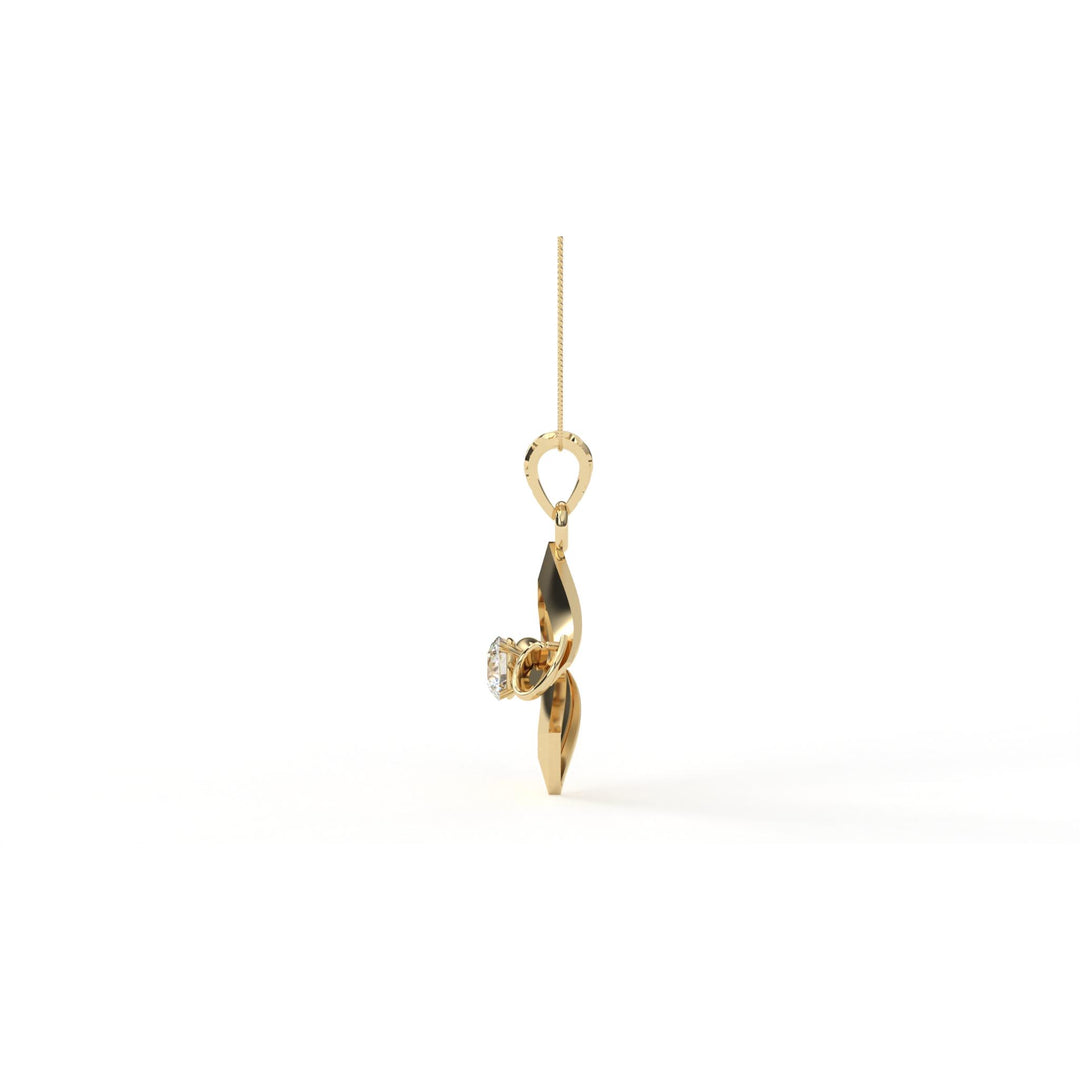 0.47 CT Lab-Grown Diamond Twisted Pendant Necklace | Solid Gold | Modern Elegant Design