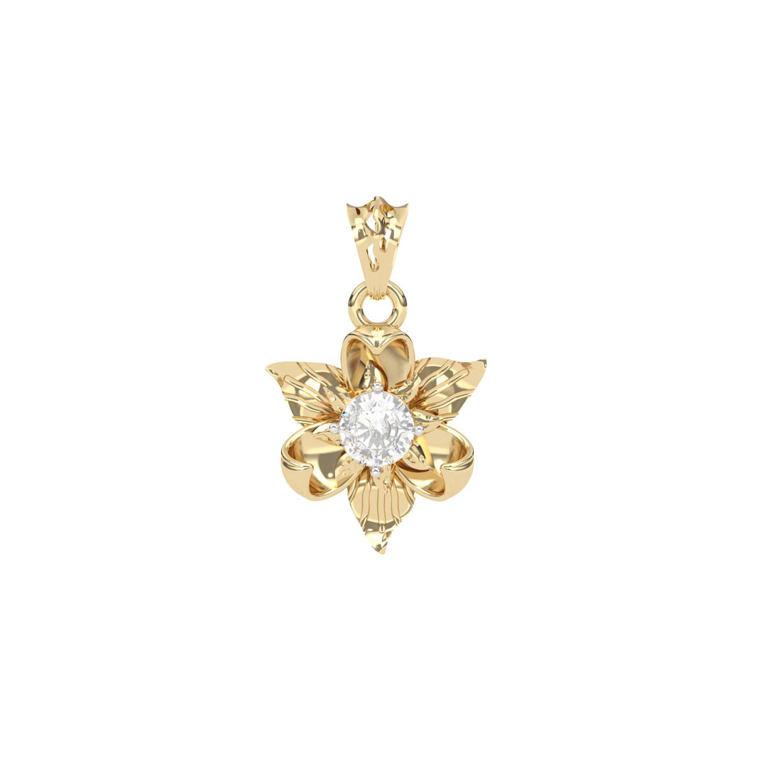0.41 CT Lab-Grown Diamond Floral Pendant Necklace | Solid Gold | Elegant Flower Design
