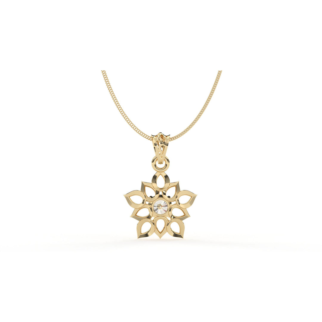 0.47 CT Lab-Grown Diamond Flower Pendant Necklace | Solid Gold | Elegant Floral Design