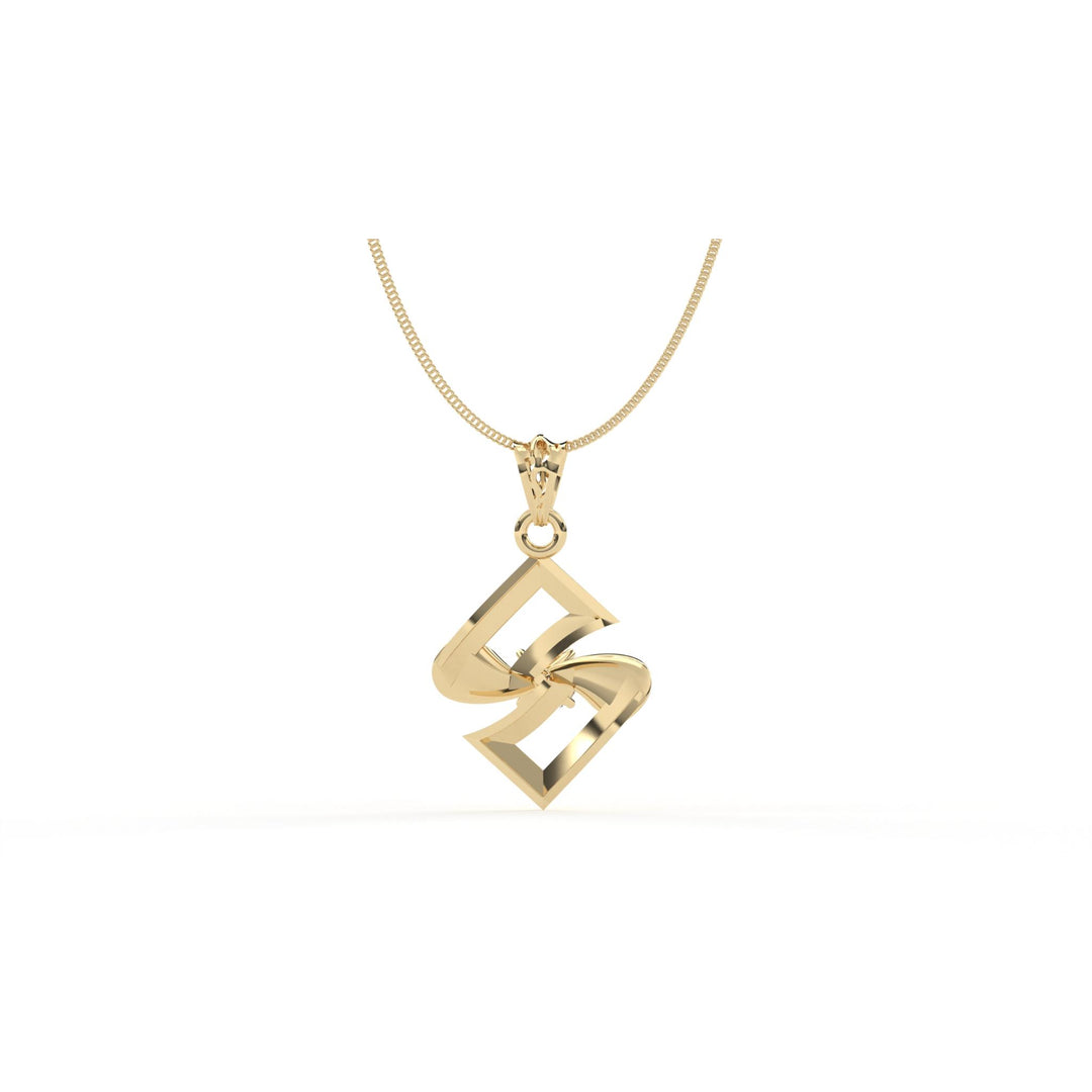 0.47 CT Lab-Grown Diamond Twisted Pendant Necklace | Solid Gold | Modern Elegant Design