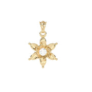 0.24 CT Lab-Grown Diamond Rose & Star Pendant Necklace | Solid Gold | Elegant Design