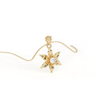 Load image into Gallery viewer, 0.24 CT Lab-Grown Diamond Rose &amp; Star Pendant Necklace | Solid Gold | Elegant Design
