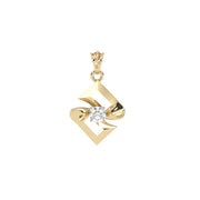 0.47 CT Lab-Grown Diamond Twisted Pendant Necklace | Solid Gold | Modern Elegant Design
