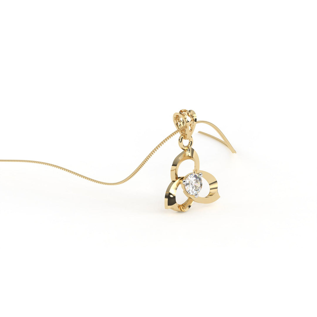 0.38 CT Lab-Grown Diamond Leaf Pendant Necklace | Solid Gold | Elegant Nature-Inspired Design