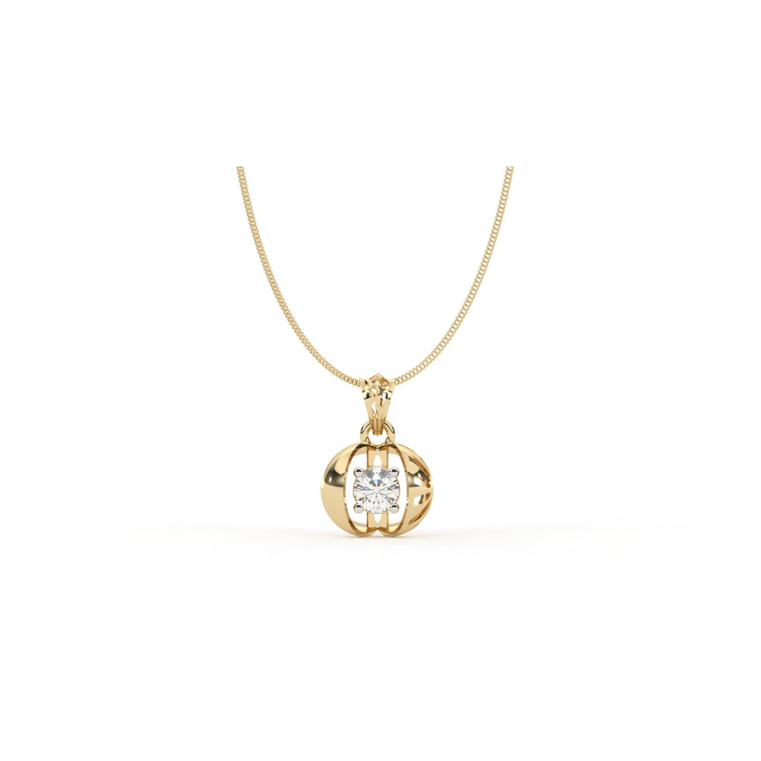0.47 CT Lab-Grown Diamond Ball Pendant Necklace | Solid Gold | Modern Minimalist Design