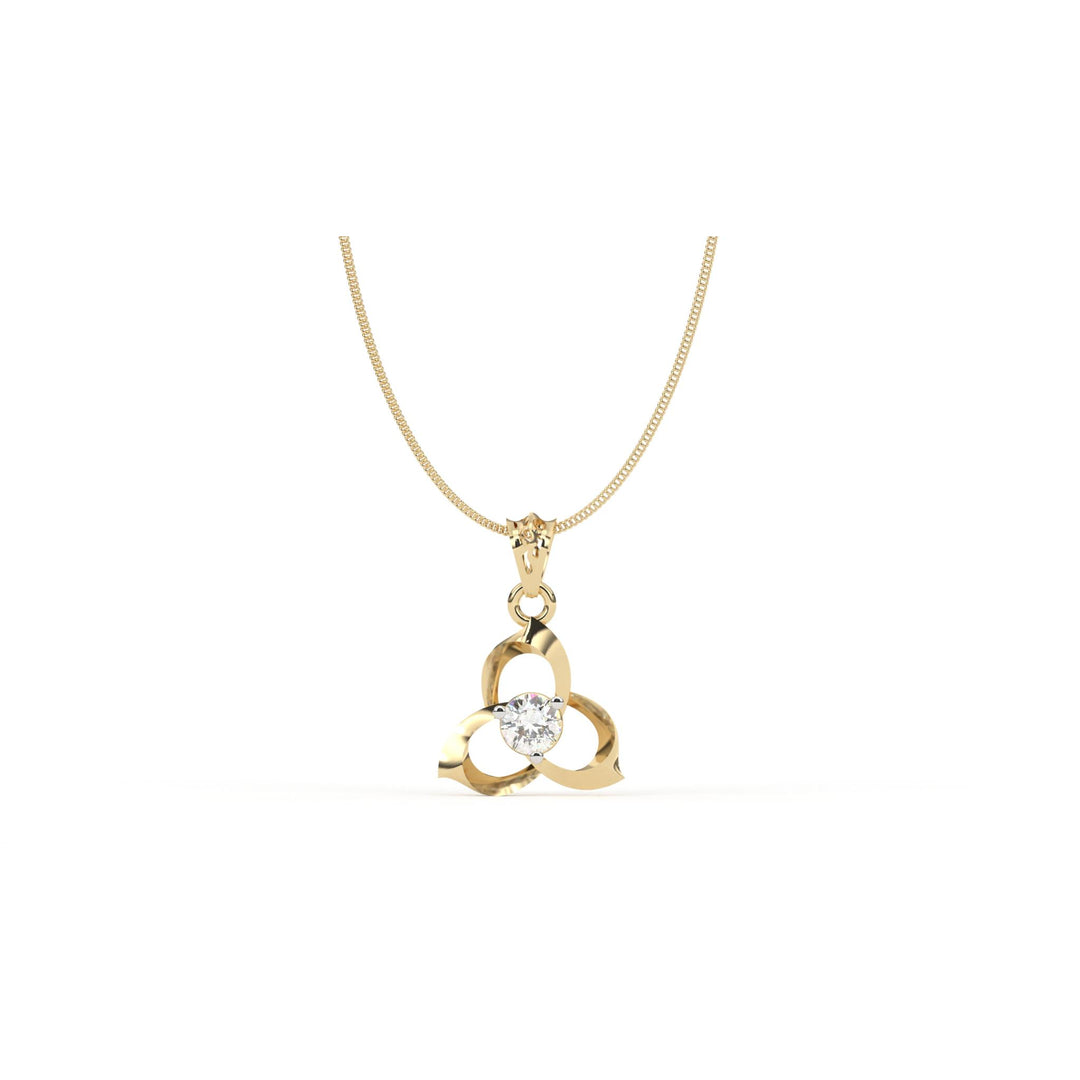0.38 CT Lab-Grown Diamond Leaf Pendant Necklace | Solid Gold | Elegant Nature-Inspired Design