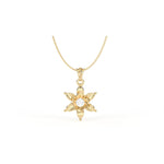 Load image into Gallery viewer, 0.24 CT Lab-Grown Diamond Rose &amp; Star Pendant Necklace | Solid Gold | Elegant Design
