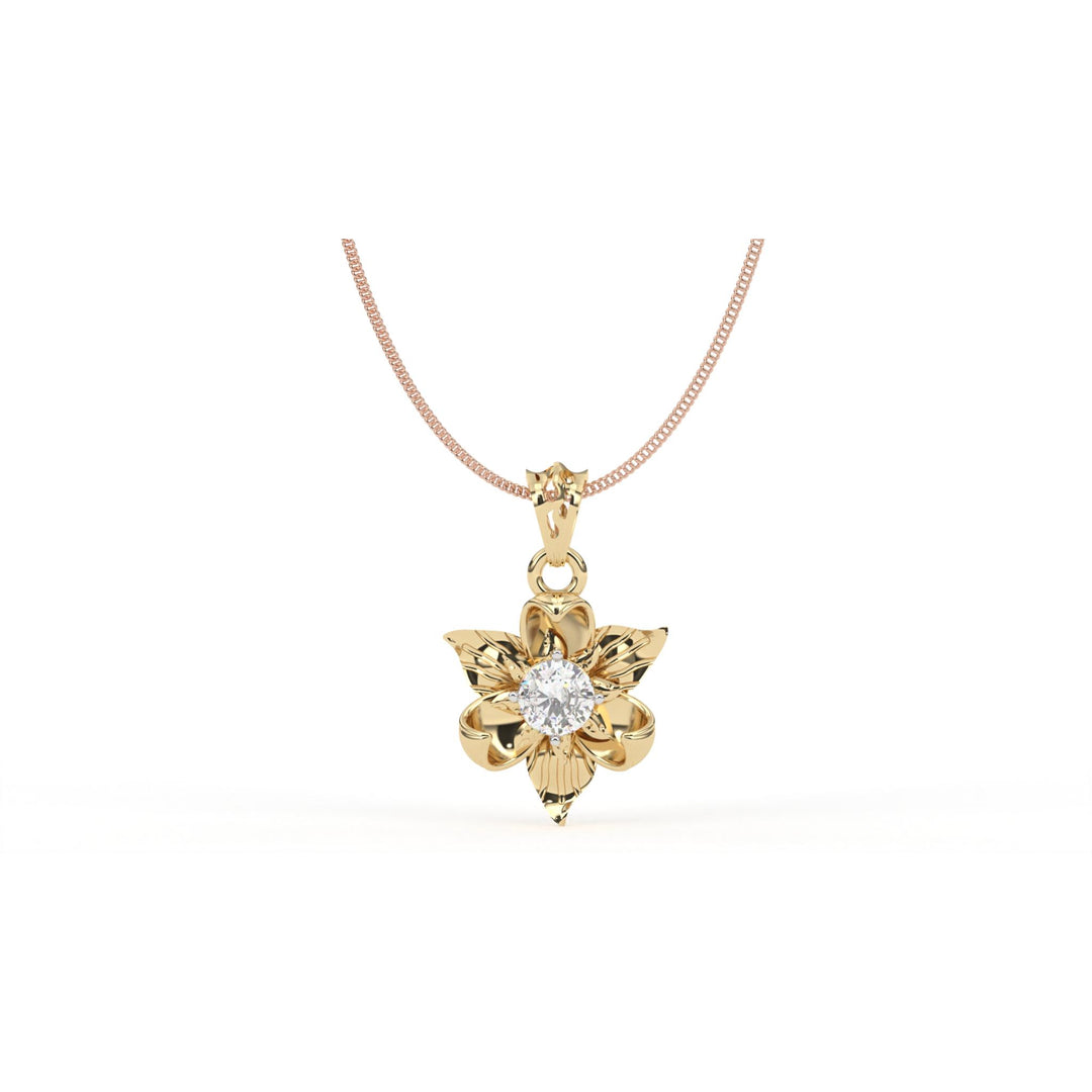 0.41 CT Lab-Grown Diamond Floral Pendant Necklace | Solid Gold | Elegant Flower Design