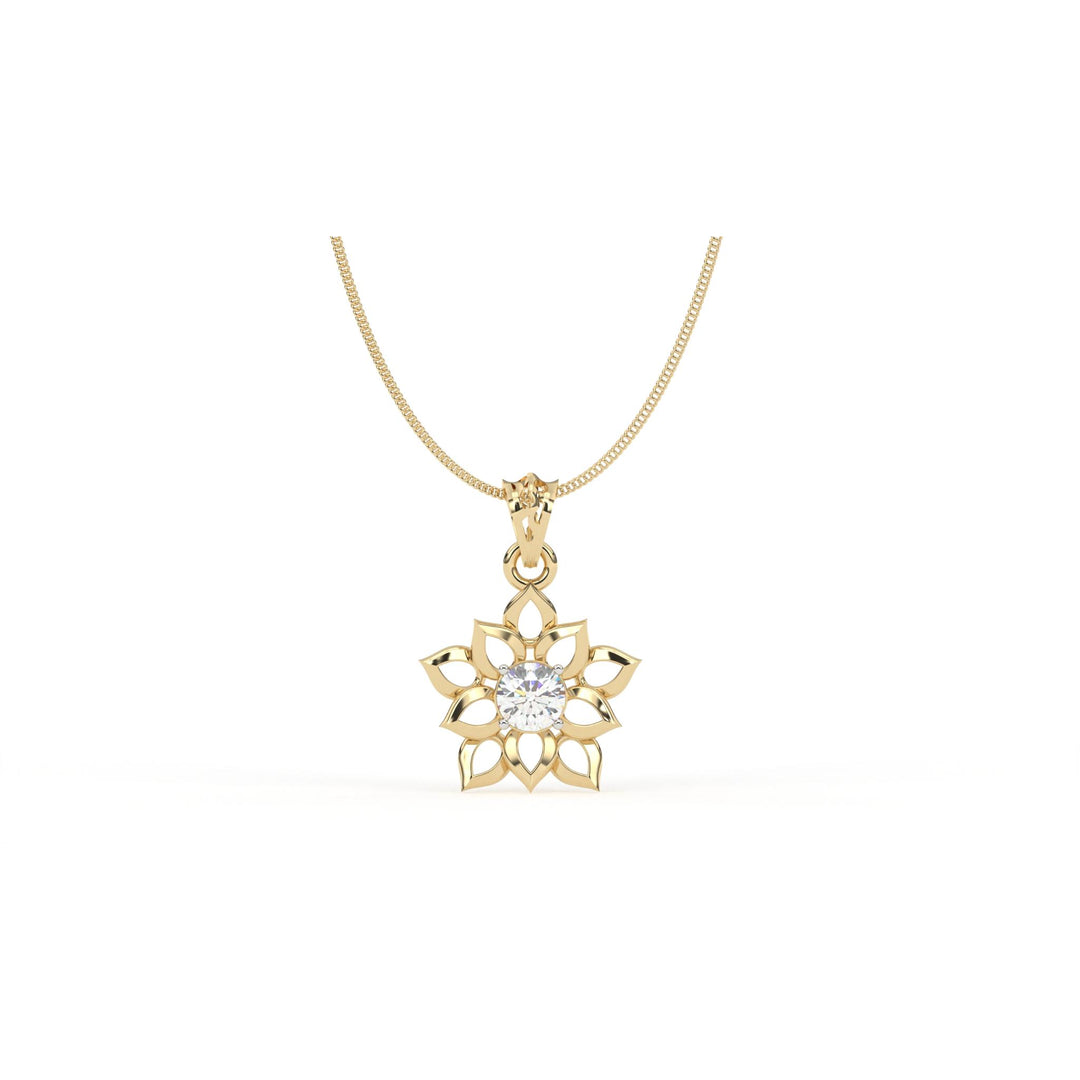 0.47 CT Lab-Grown Diamond Flower Pendant Necklace | Solid Gold | Elegant Floral Design