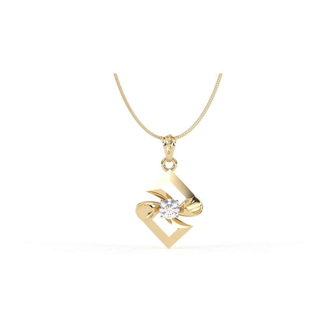 0.47 CT Lab-Grown Diamond Twisted Pendant Necklace | Solid Gold | Modern Elegant Design
