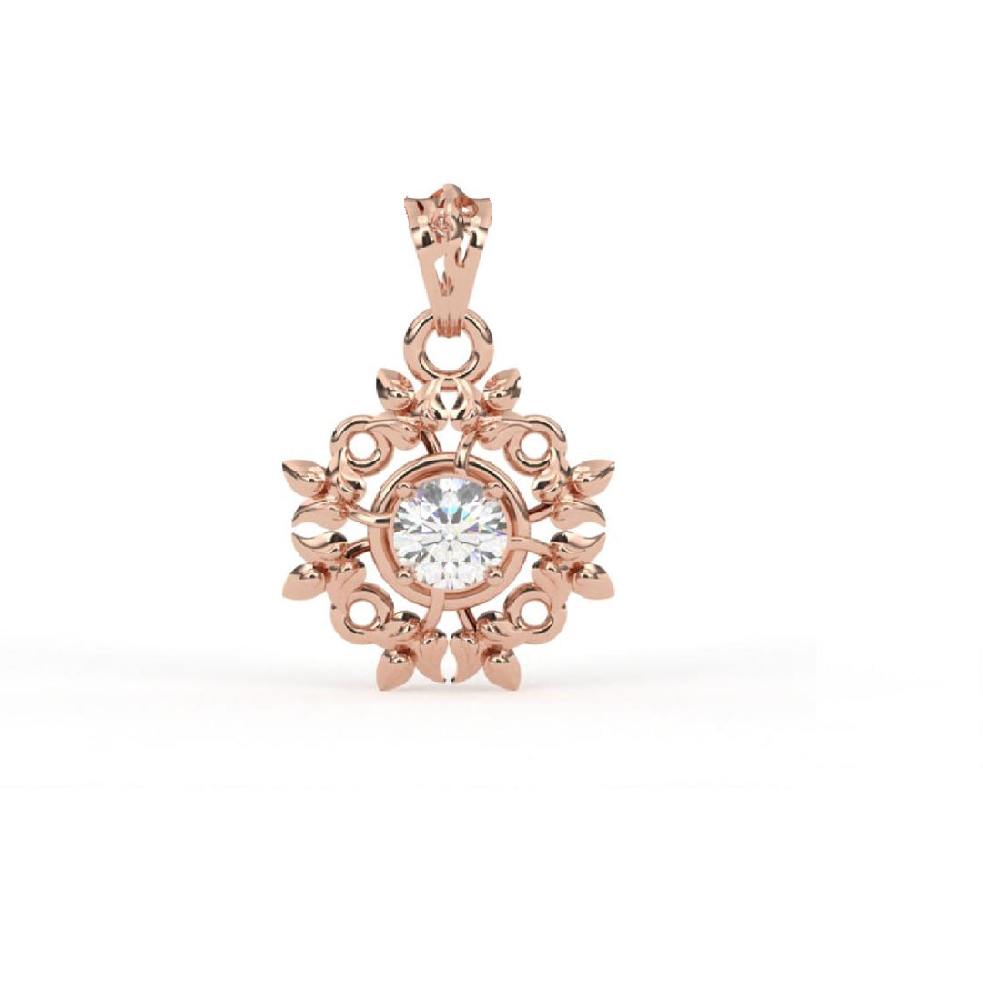 0.47 CT Lab-Grown Diamond Leaf Pendant Necklace | Solid Gold | Elegant Nature-Inspired Design