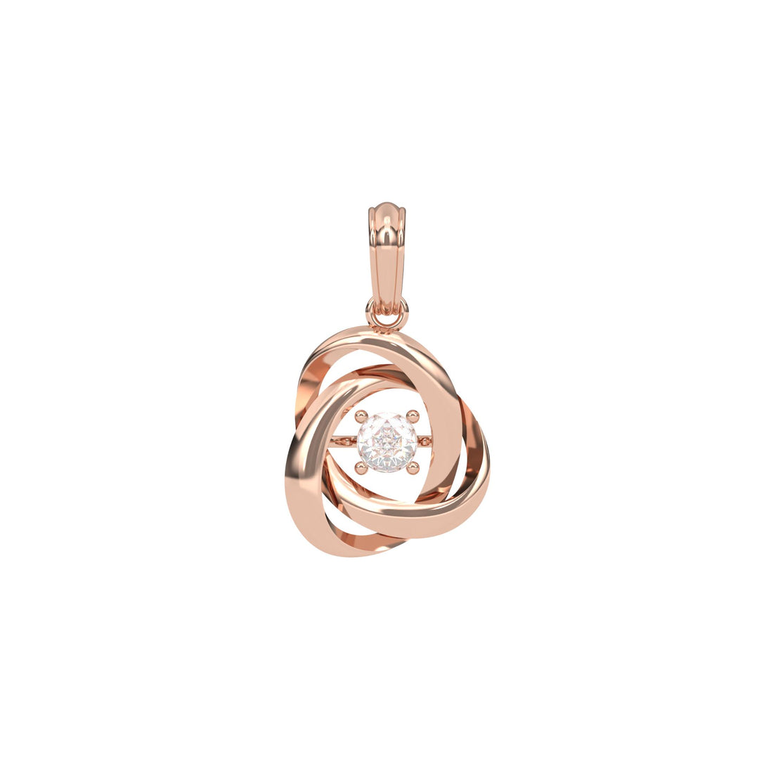 0.18 CT Lab-Grown Diamond Twisted Round Pendant Necklace | Solid Gold | Modern Design