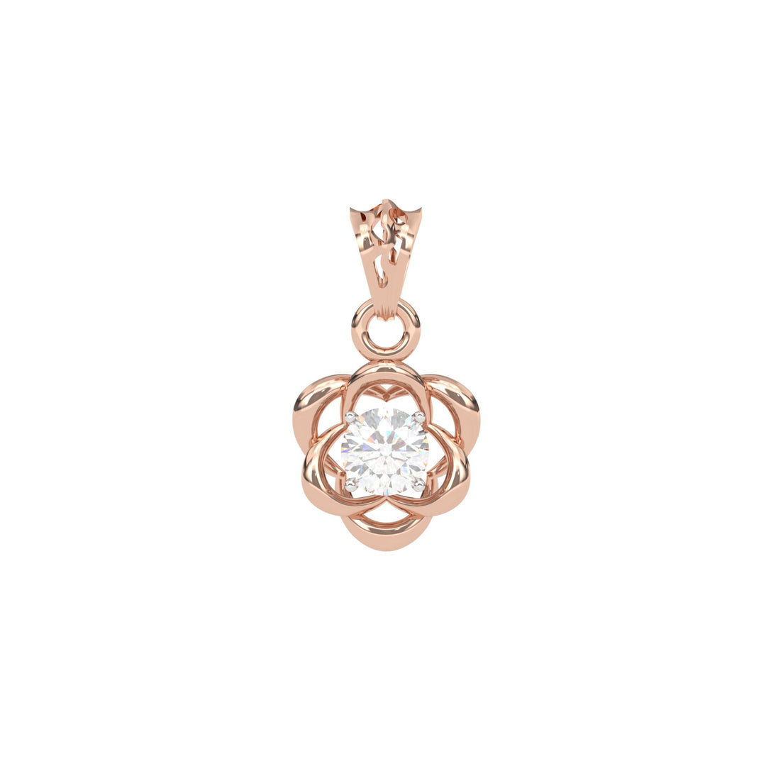 0.47 CT Lab-Grown Diamond Unique Floral Pendant Necklace | Solid Gold | Elegant Design