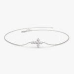 Load image into Gallery viewer, Round Cut Lab-Grown Diamond Cross Bracelet – Solid Gold, IGI Certified
