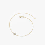Load image into Gallery viewer, Round Cut Lab-Grown Diamond Cross Bracelet – Solid Gold, IGI Certified

