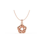 Load image into Gallery viewer, 0.44 CT Lab-Grown Diamond Rose Pendant Necklace | Solid Gold | Elegant Floral Design
