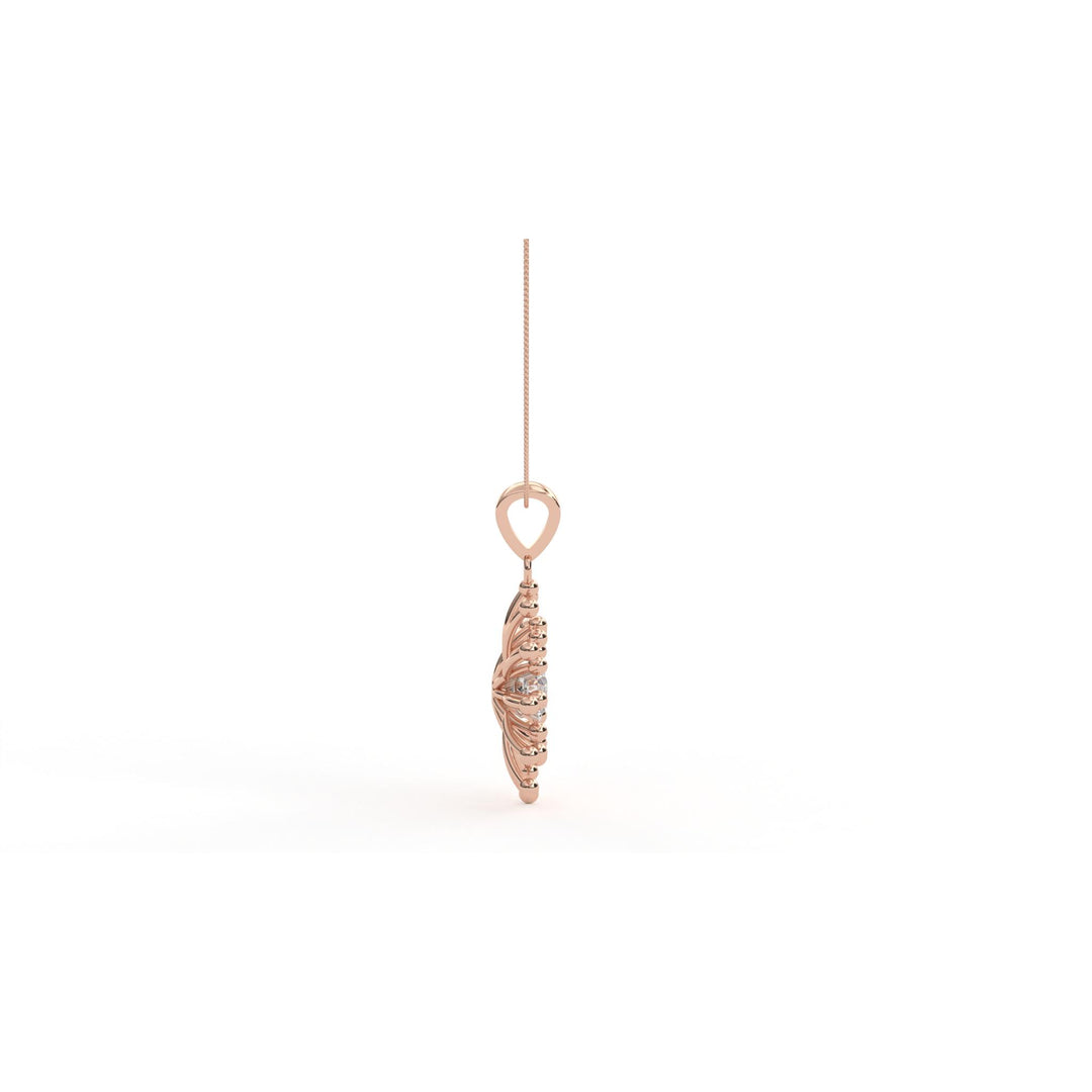 0.47 CT Lab-Grown Diamond Unique Floral Pendant Necklace | IGI Certified | Elegant Design