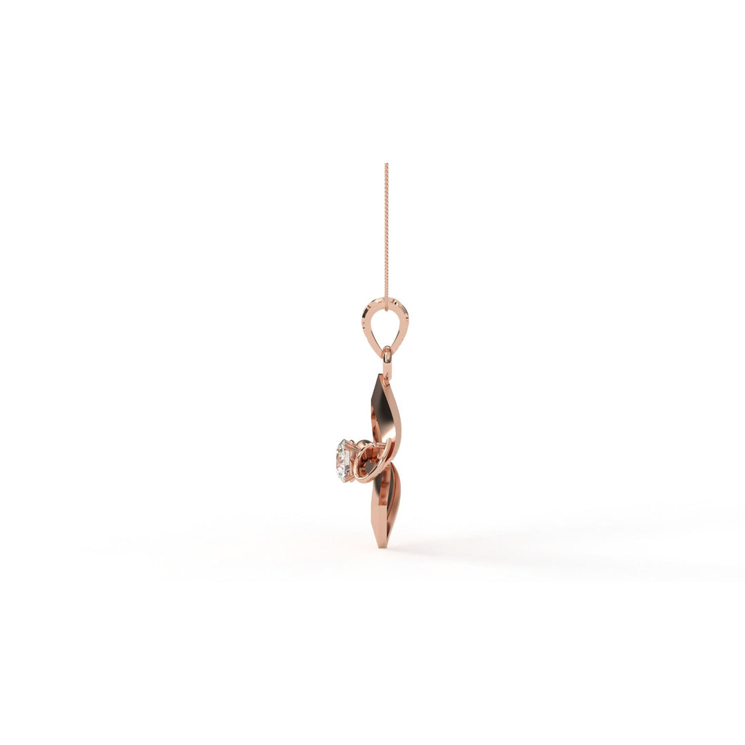 0.47 CT Lab-Grown Diamond Twisted Pendant Necklace | Solid Gold | Modern Elegant Design