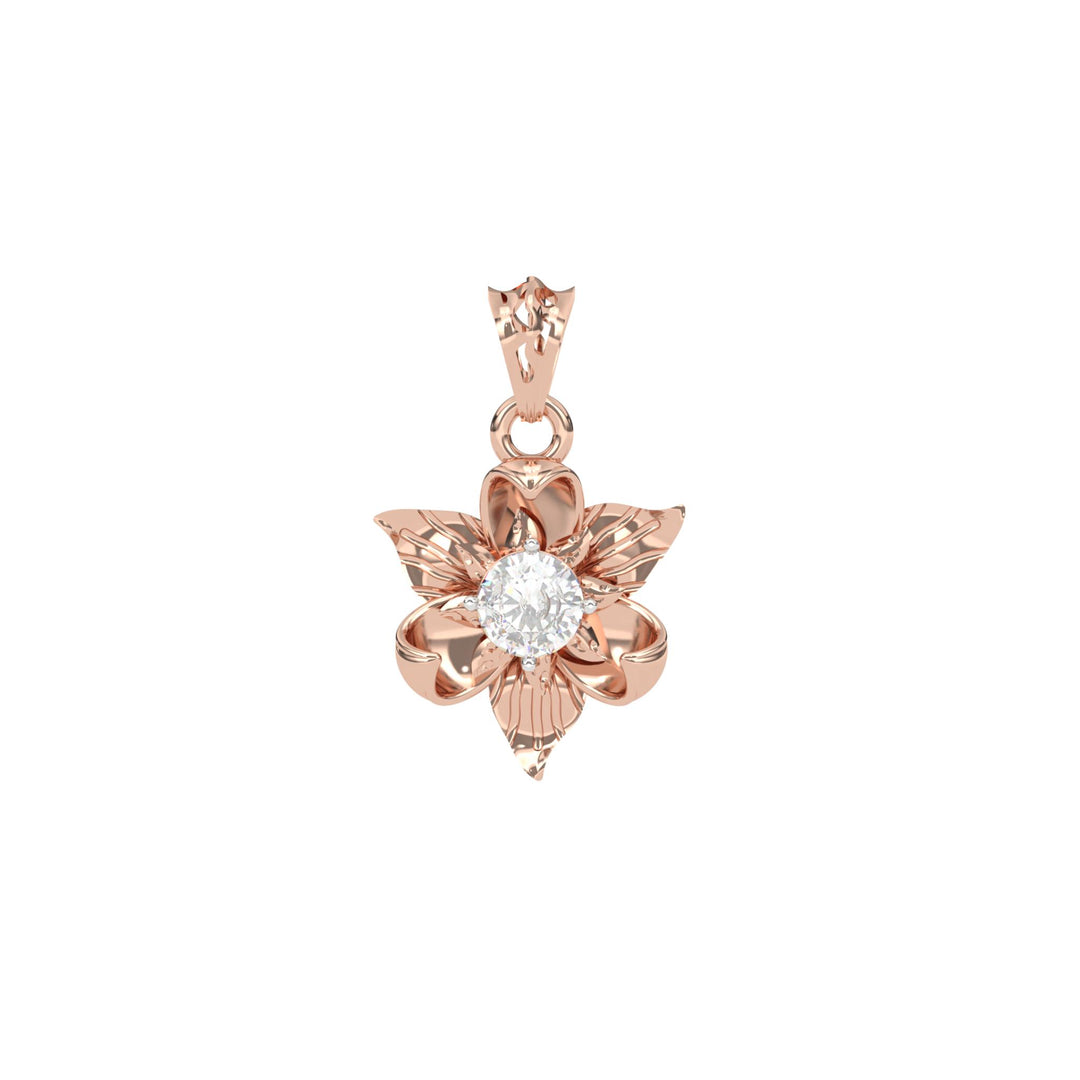 0.41 CT Lab-Grown Diamond Floral Pendant Necklace | Solid Gold | Elegant Flower Design