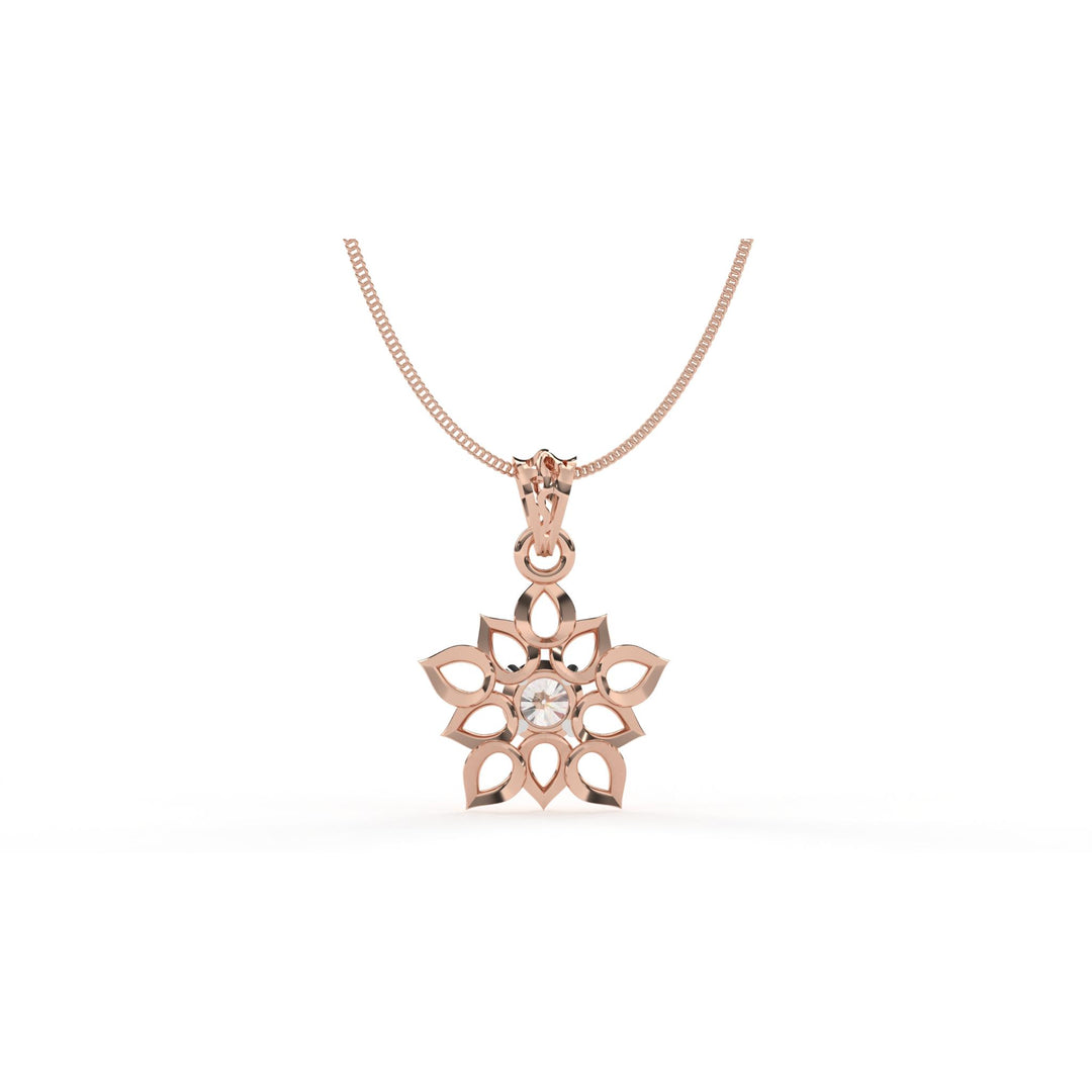 0.47 CT Lab-Grown Diamond Flower Pendant Necklace | Solid Gold | Elegant Floral Design