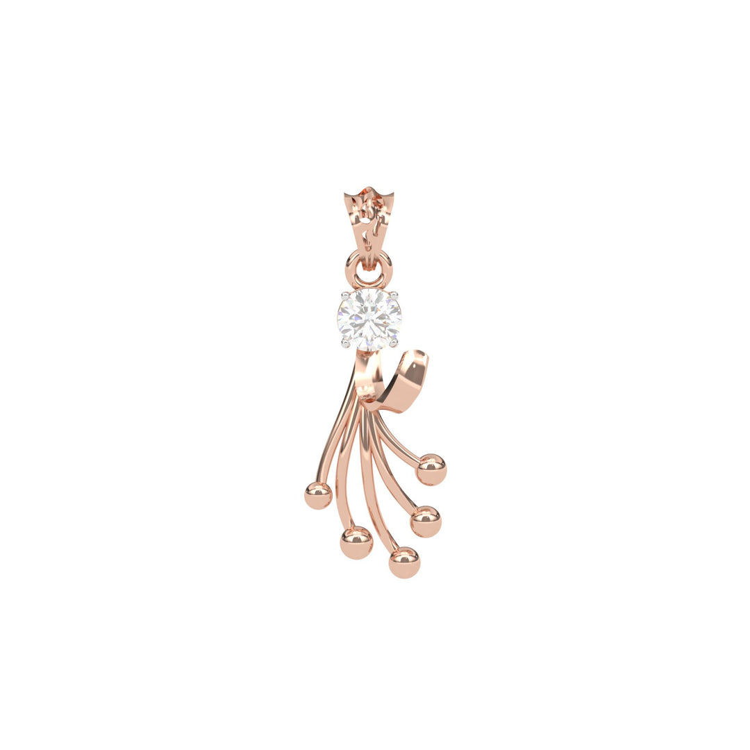 0.47 CT Lab-Grown Diamond Unique-Line Ball Pendant Necklace | Solid Gold | Modern Design