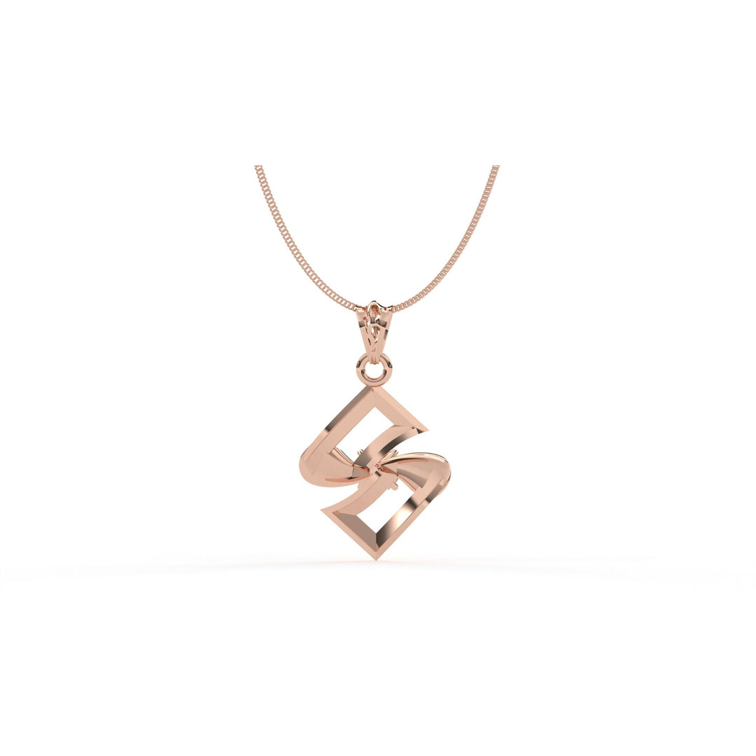 0.47 CT Lab-Grown Diamond Twisted Pendant Necklace | Solid Gold | Modern Elegant Design