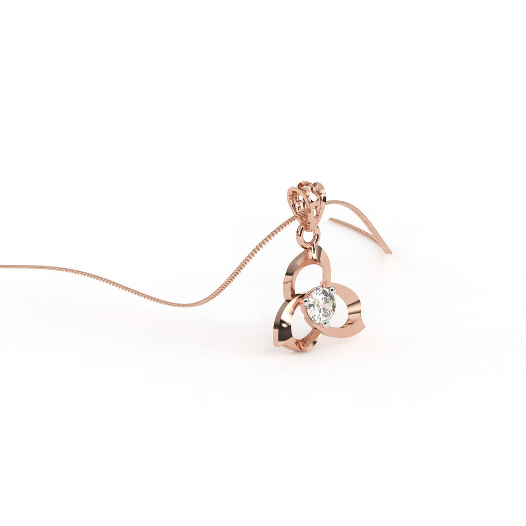 0.38 CT Lab-Grown Diamond Leaf Pendant Necklace | Solid Gold | Elegant Nature-Inspired Design