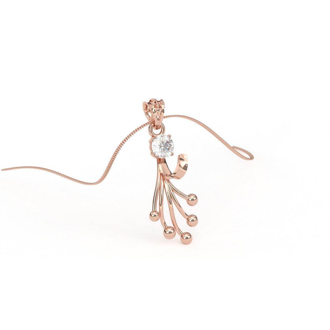 0.47 CT Lab-Grown Diamond Unique-Line Ball Pendant Necklace | Solid Gold | Modern Design