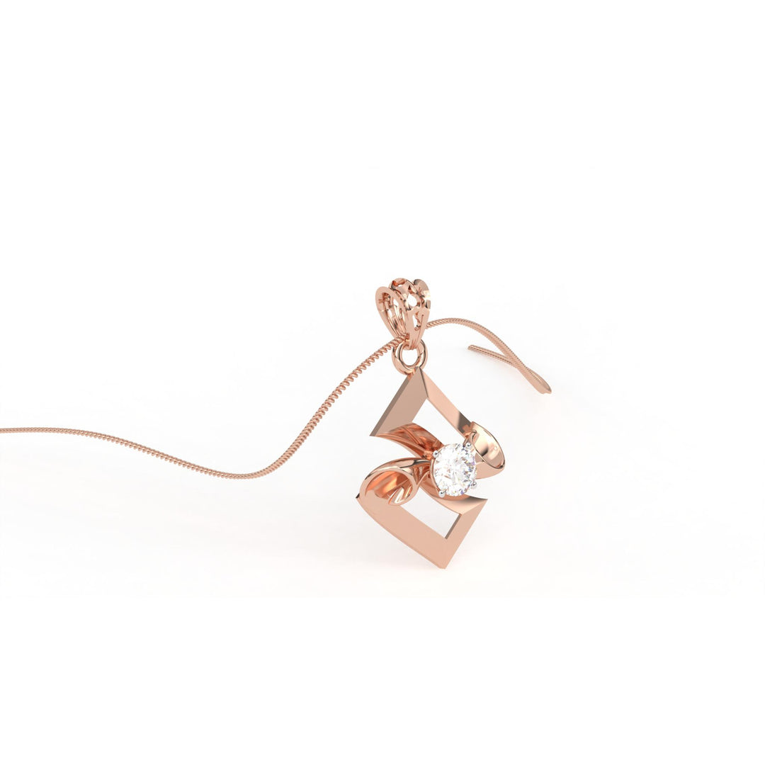 0.47 CT Lab-Grown Diamond Twisted Pendant Necklace | Solid Gold | Modern Elegant Design