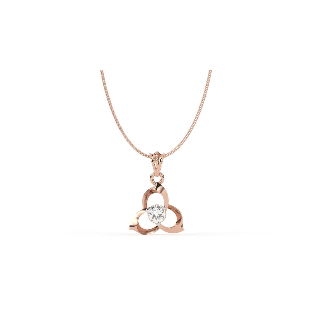 0.38 CT Lab-Grown Diamond Leaf Pendant Necklace | Solid Gold | Elegant Nature-Inspired Design
